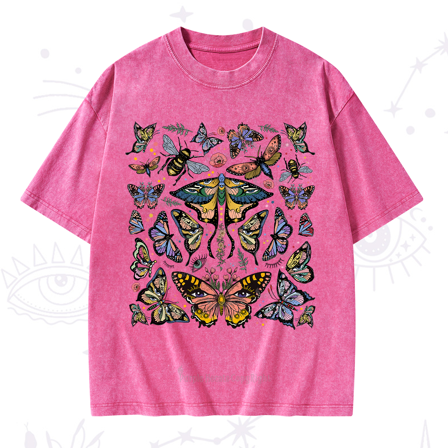 Purplehecate Mystical Butterfly & Moth Washed T-Shirt
