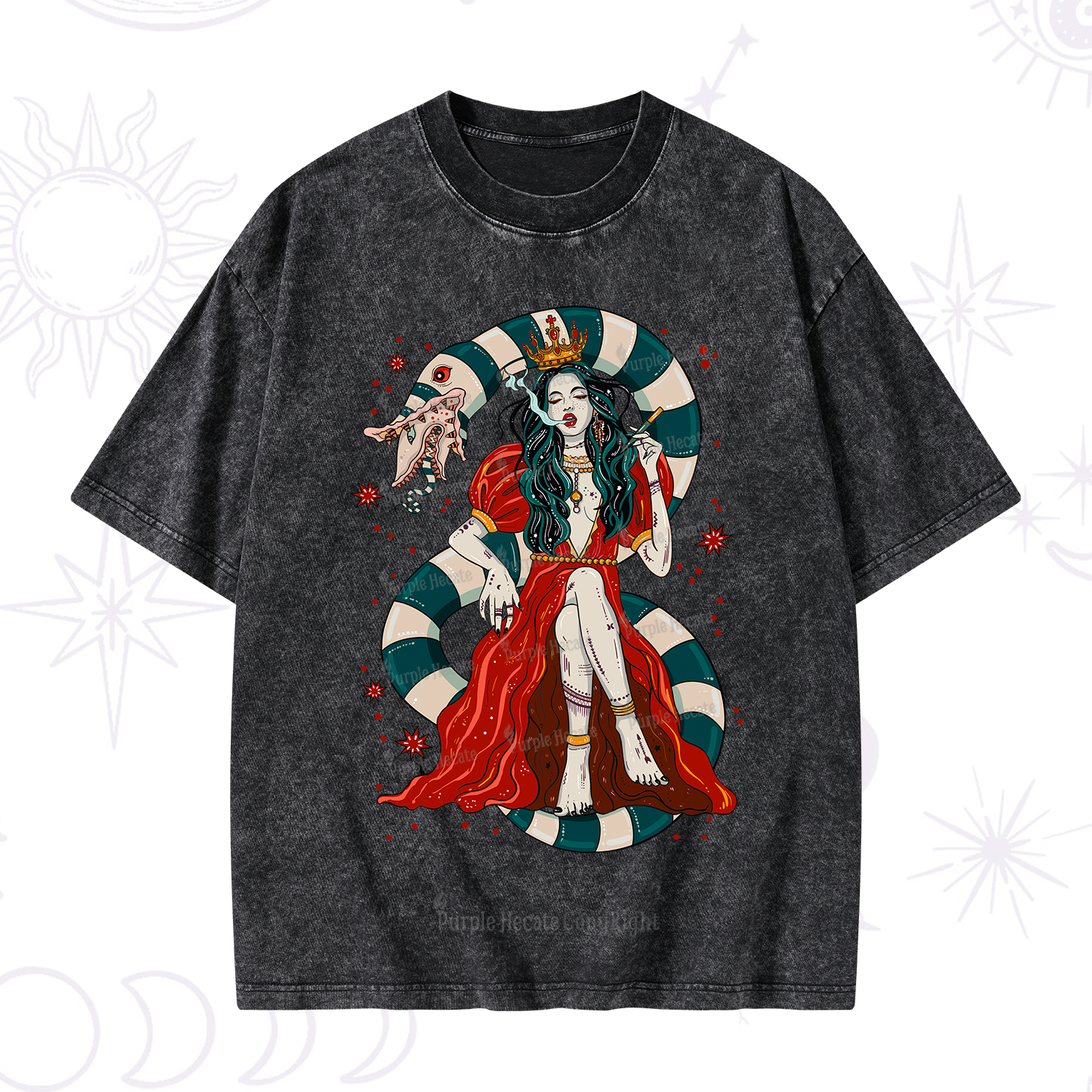Purplehecate Queen of the Sandworms Washed T-Shirt