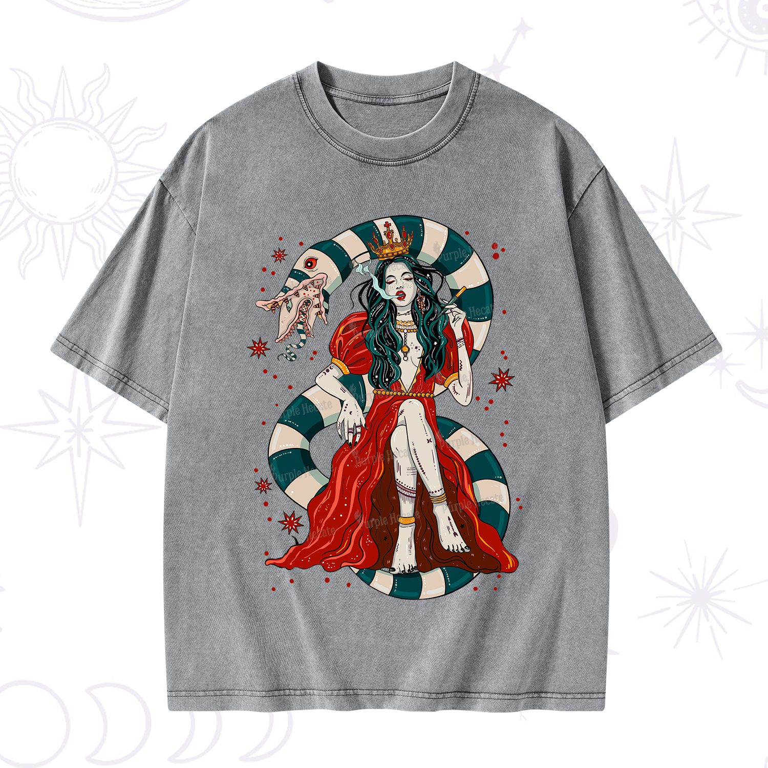 Purplehecate Queen of the Sandworms Washed T-Shirt