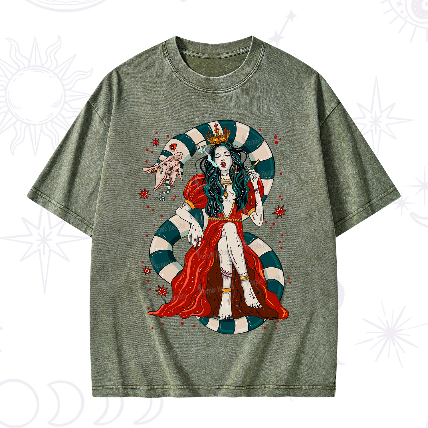 Purplehecate Queen of the Sandworms Washed T-Shirt