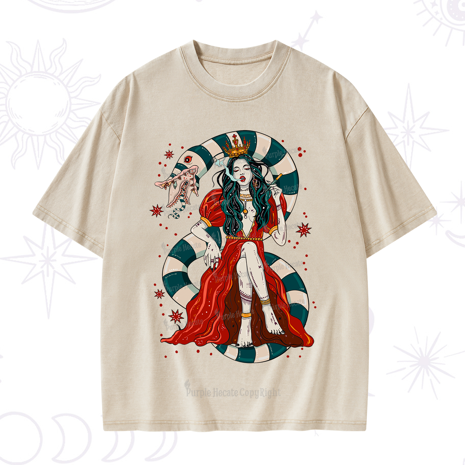 Purplehecate Queen of the Sandworms Washed T-Shirt