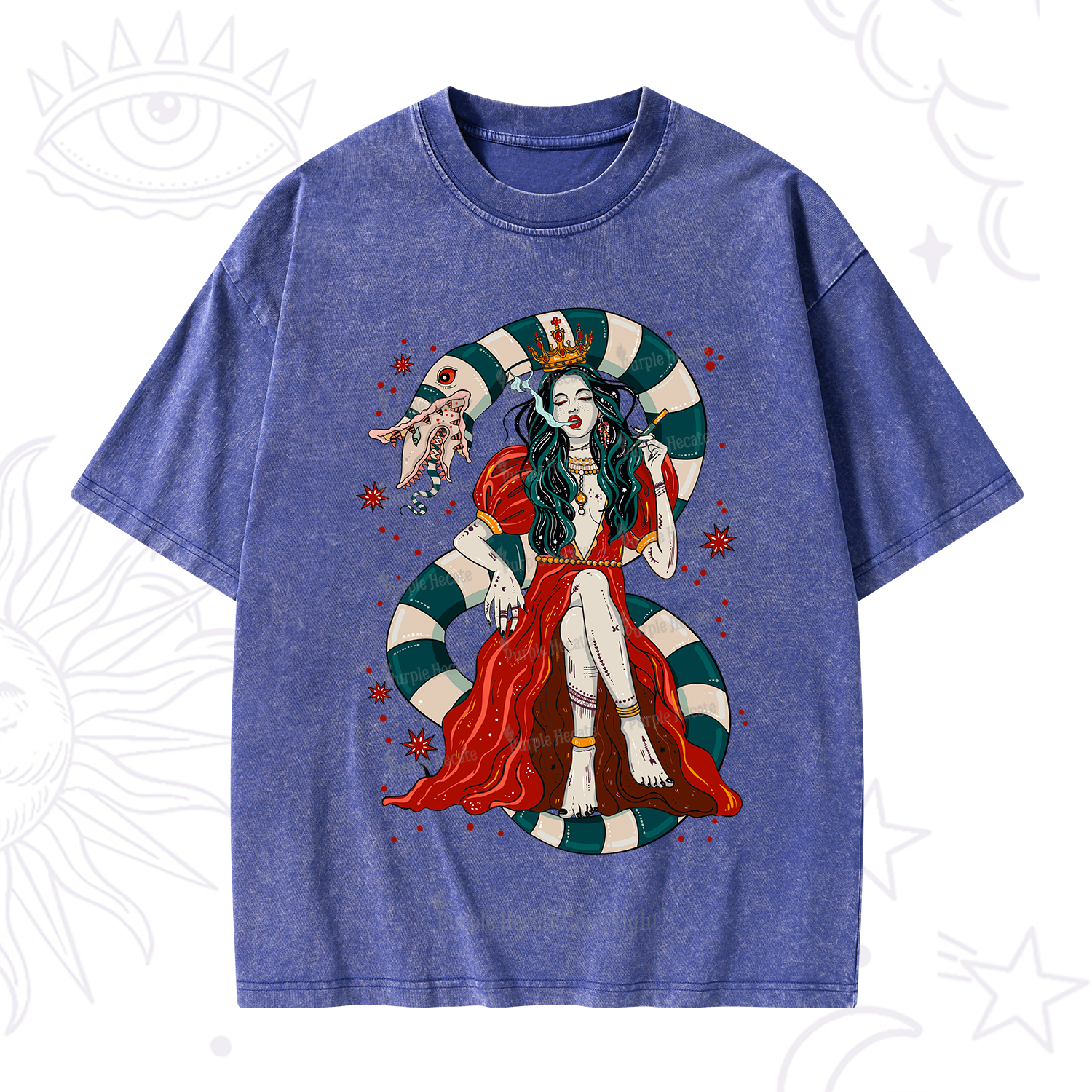 Purplehecate Queen of the Sandworms Washed T-Shirt