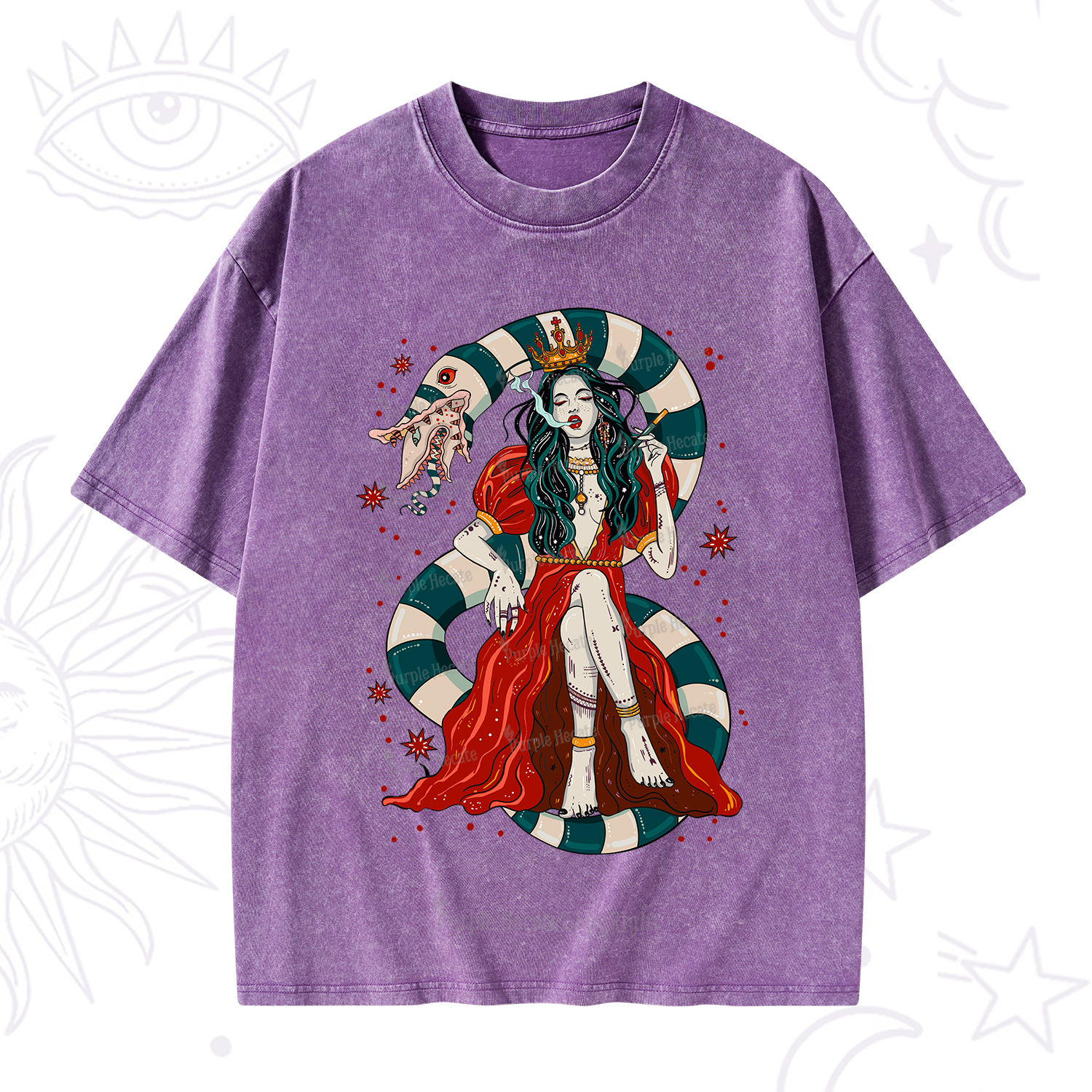 Purplehecate Queen of the Sandworms Washed T-Shirt