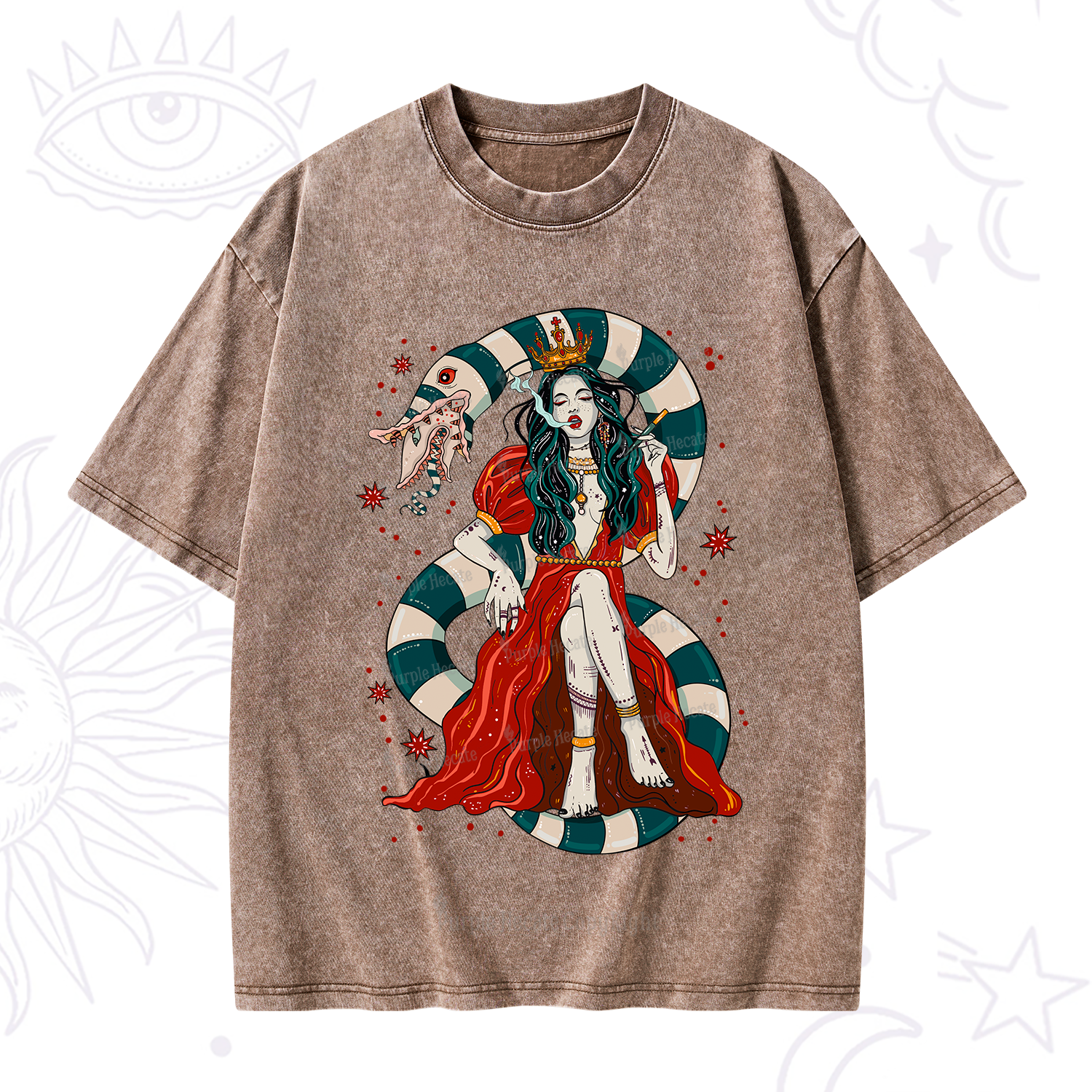 Purplehecate Queen of the Sandworms Washed T-Shirt
