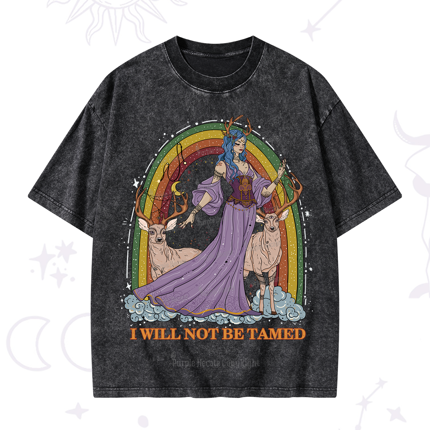 Purplehecate I Will No Be Tamed Washed T-Shirt