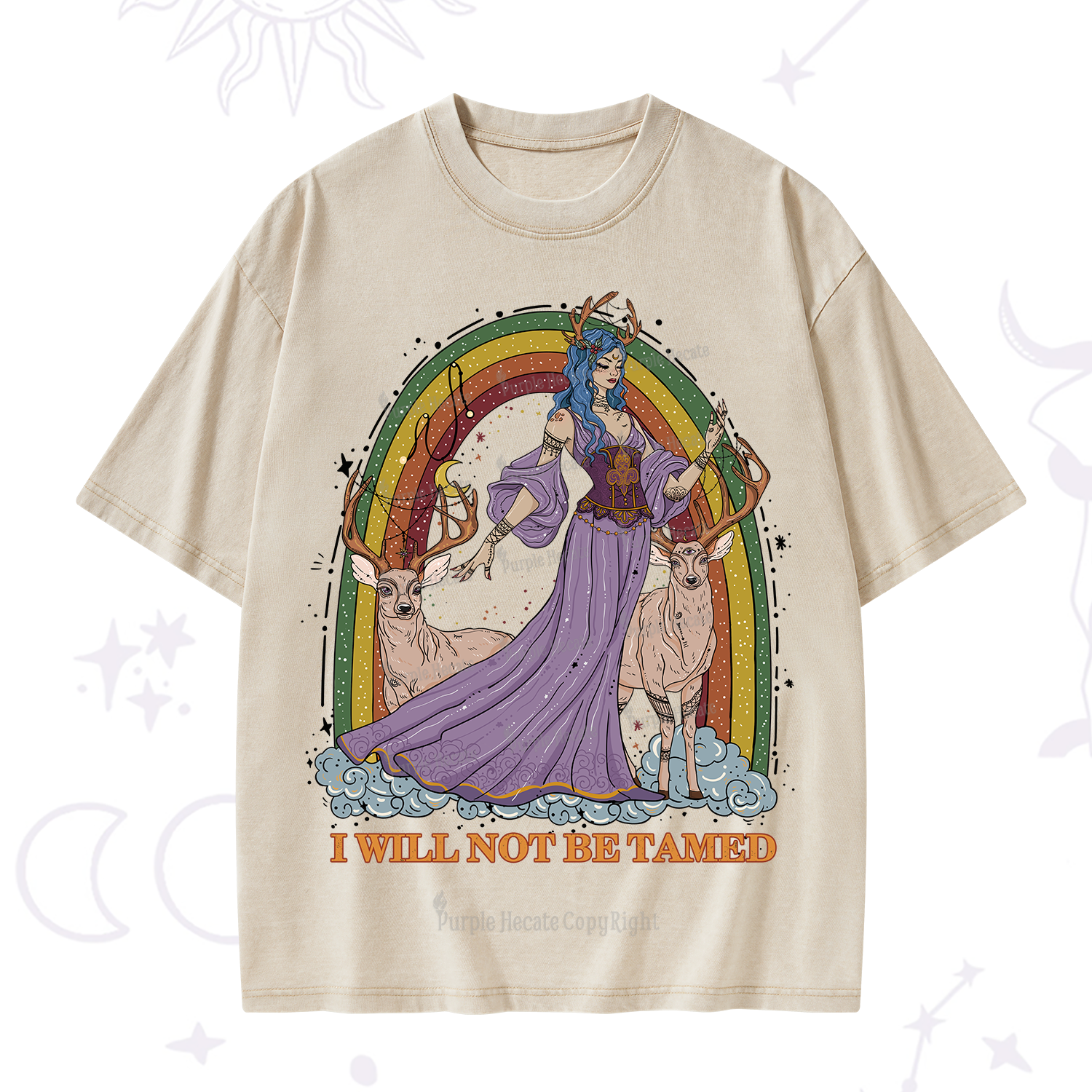 Purplehecate I Will No Be Tamed Washed T-Shirt