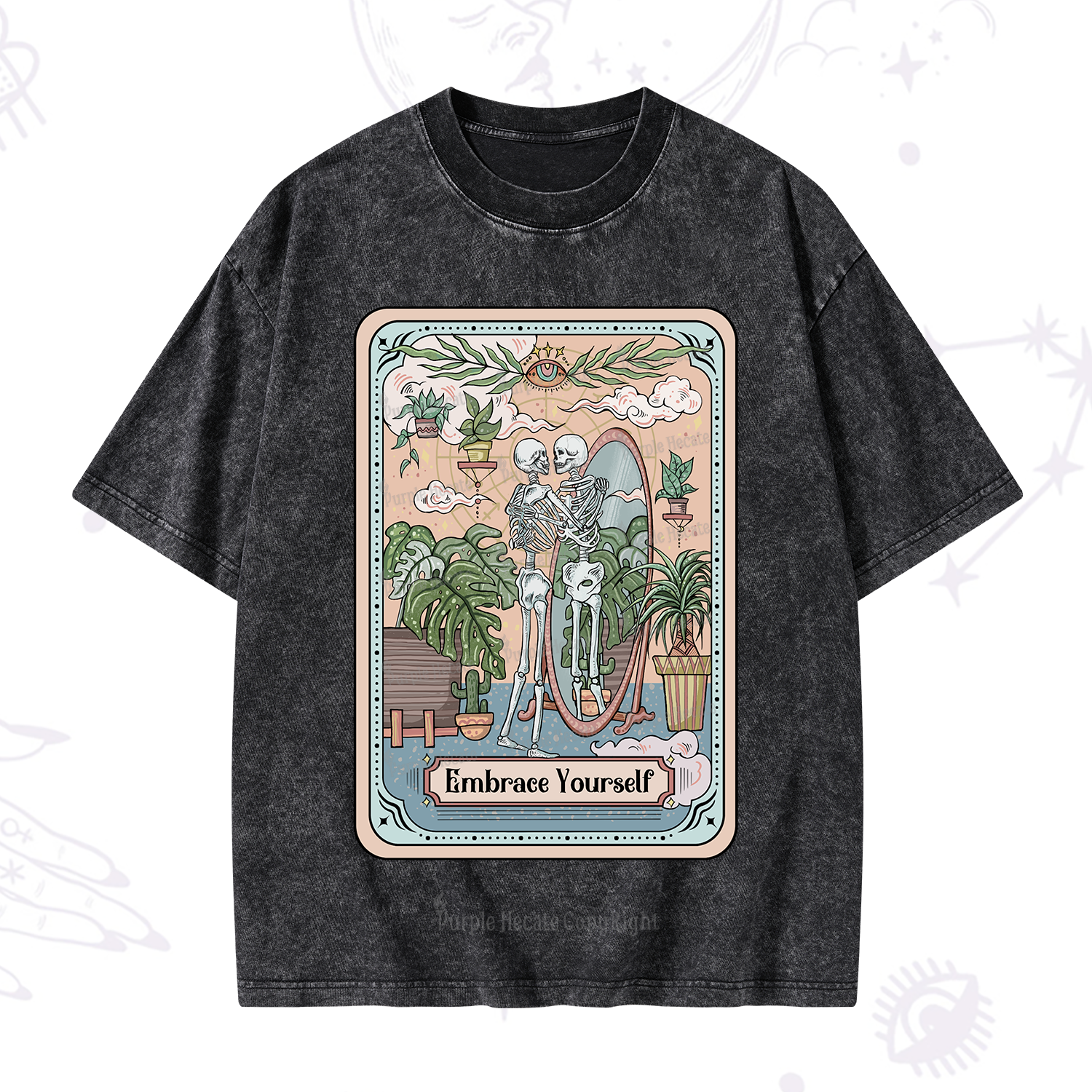 Purplehecate The Embrace Yourself Tarot Washed T-Shirt
