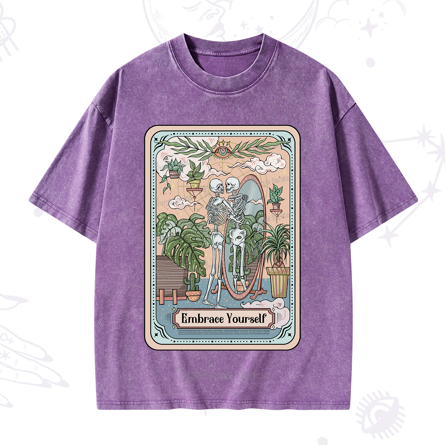 Purplehecate The Embrace Yourself Tarot Washed T-Shirt