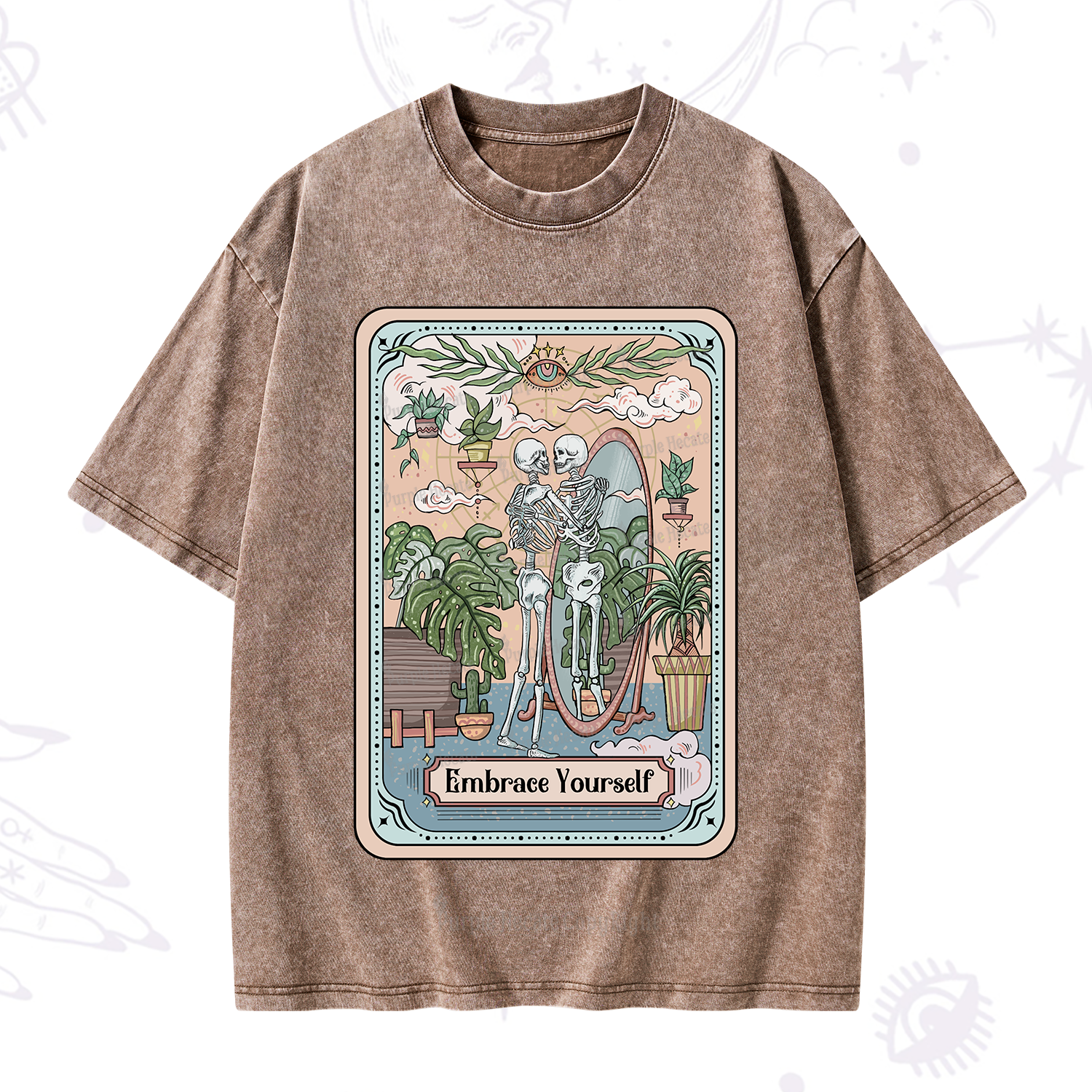 Purplehecate The Embrace Yourself Tarot Washed T-Shirt