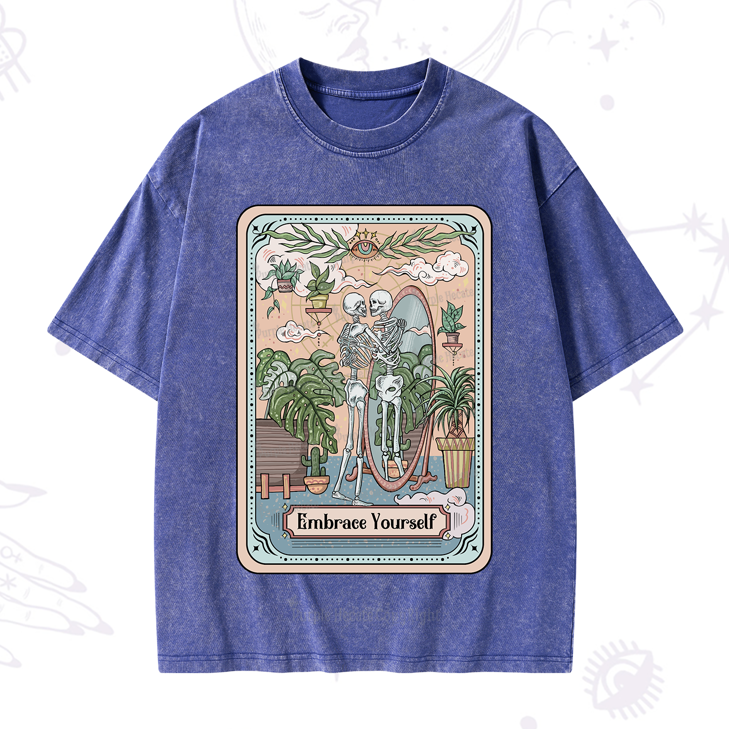 Purplehecate The Embrace Yourself Tarot Washed T-Shirt