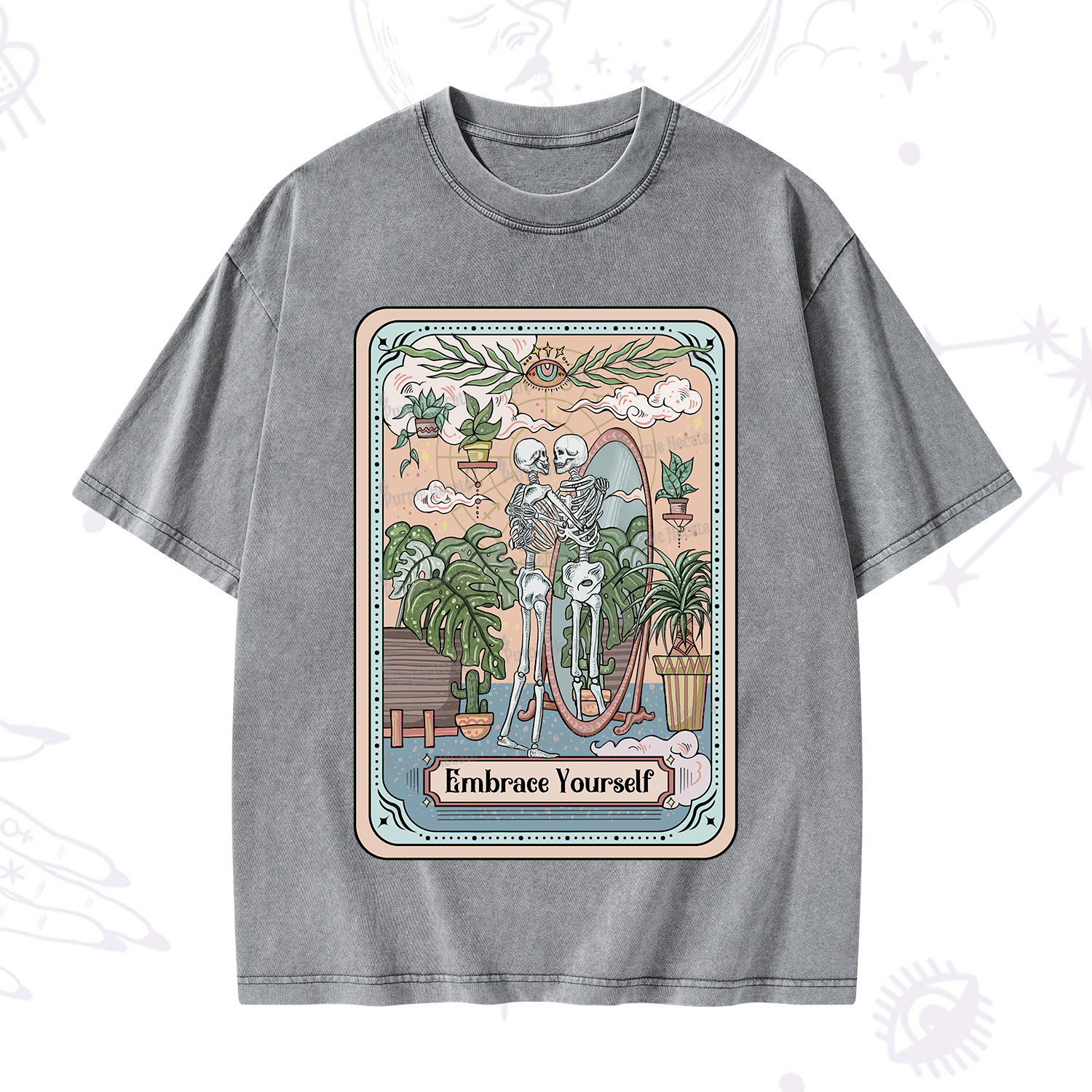 Purplehecate The Embrace Yourself Tarot Washed T-Shirt