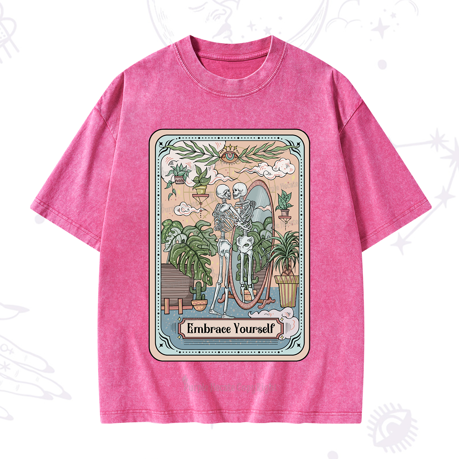 Purplehecate The Embrace Yourself Tarot Washed T-Shirt