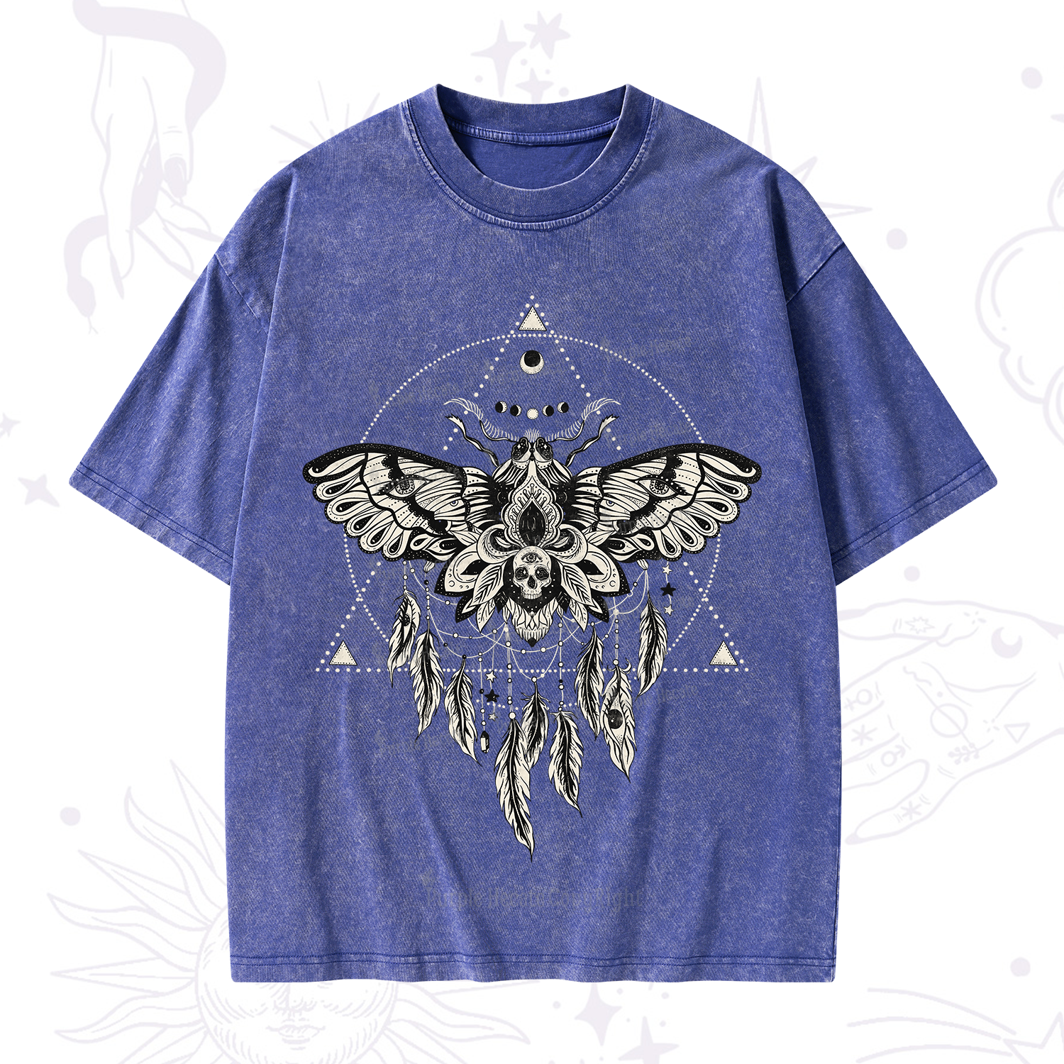 Purplehecate Mystical Luna Moth Washed T-Shirt