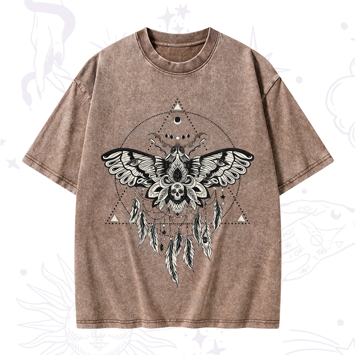 Purplehecate Mystical Luna Moth Washed T-Shirt