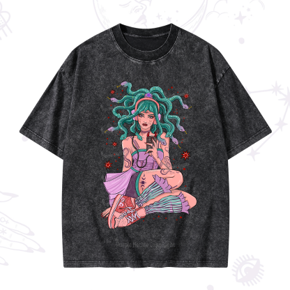 Purplehecate Gorgon Medusa Washed T-Shirt
