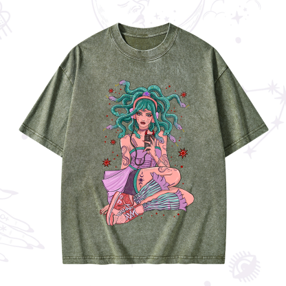 Purplehecate Gorgon Medusa Washed T-Shirt