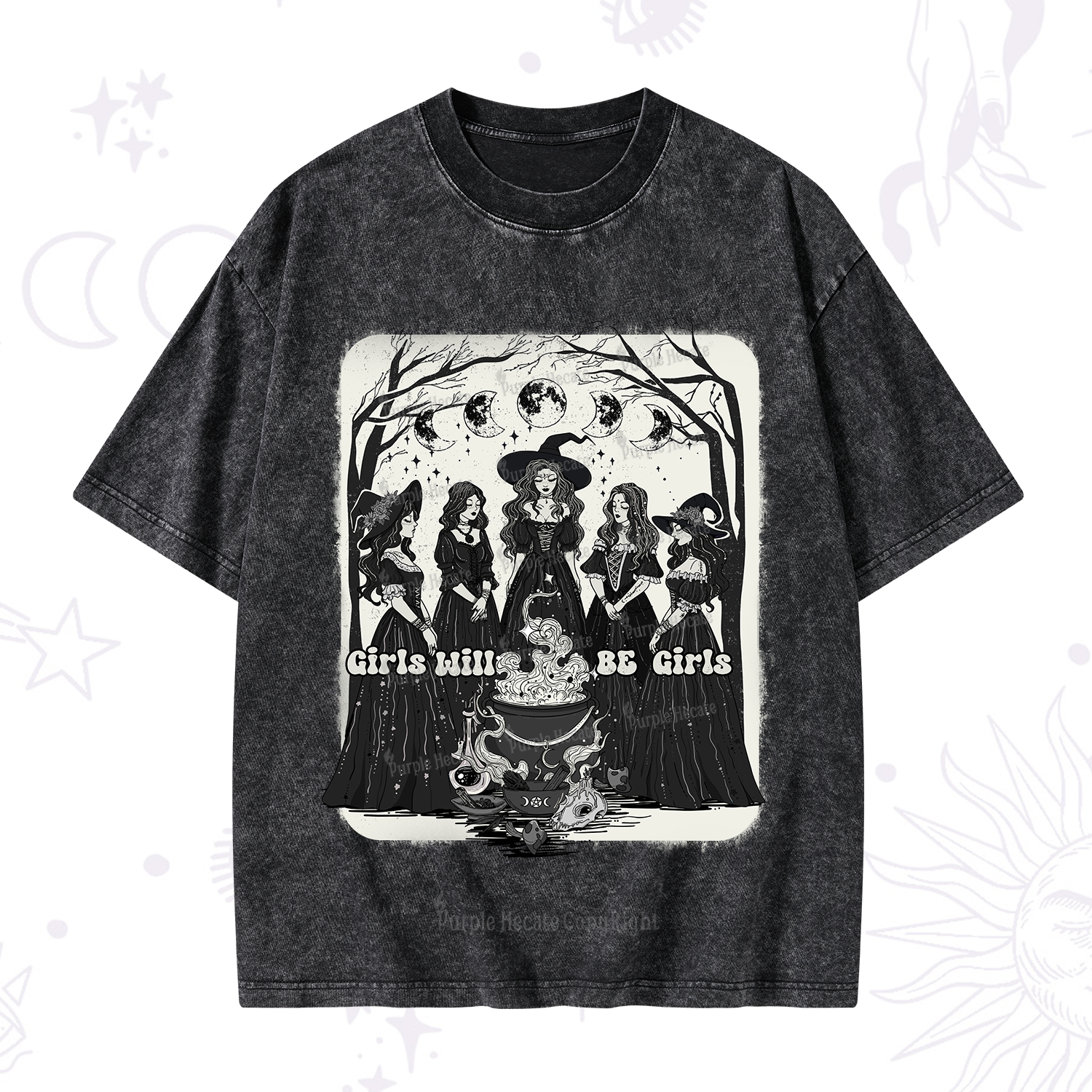 Purplehecate Girls Will Be Girls Washed T-Shirt