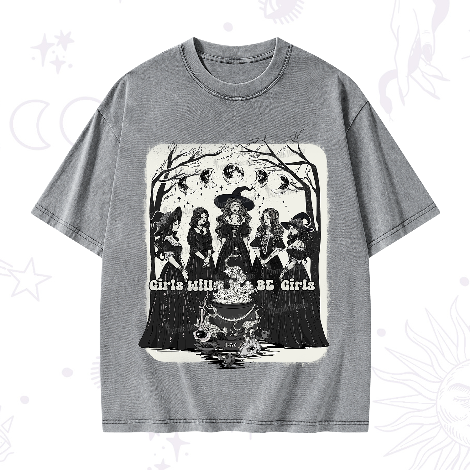 Purplehecate Girls Will Be Girls Washed T-Shirt