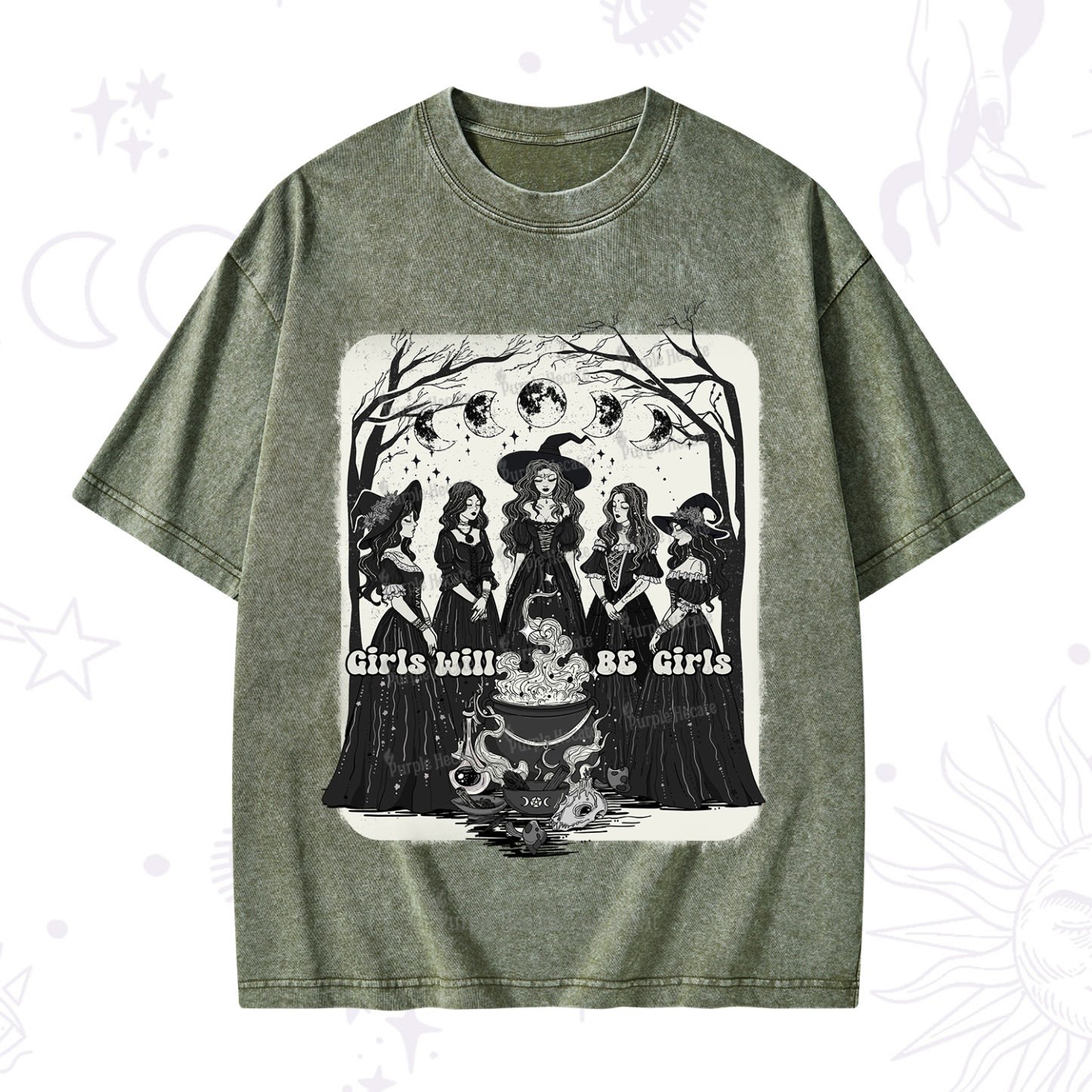 Purplehecate Girls Will Be Girls Washed T-Shirt