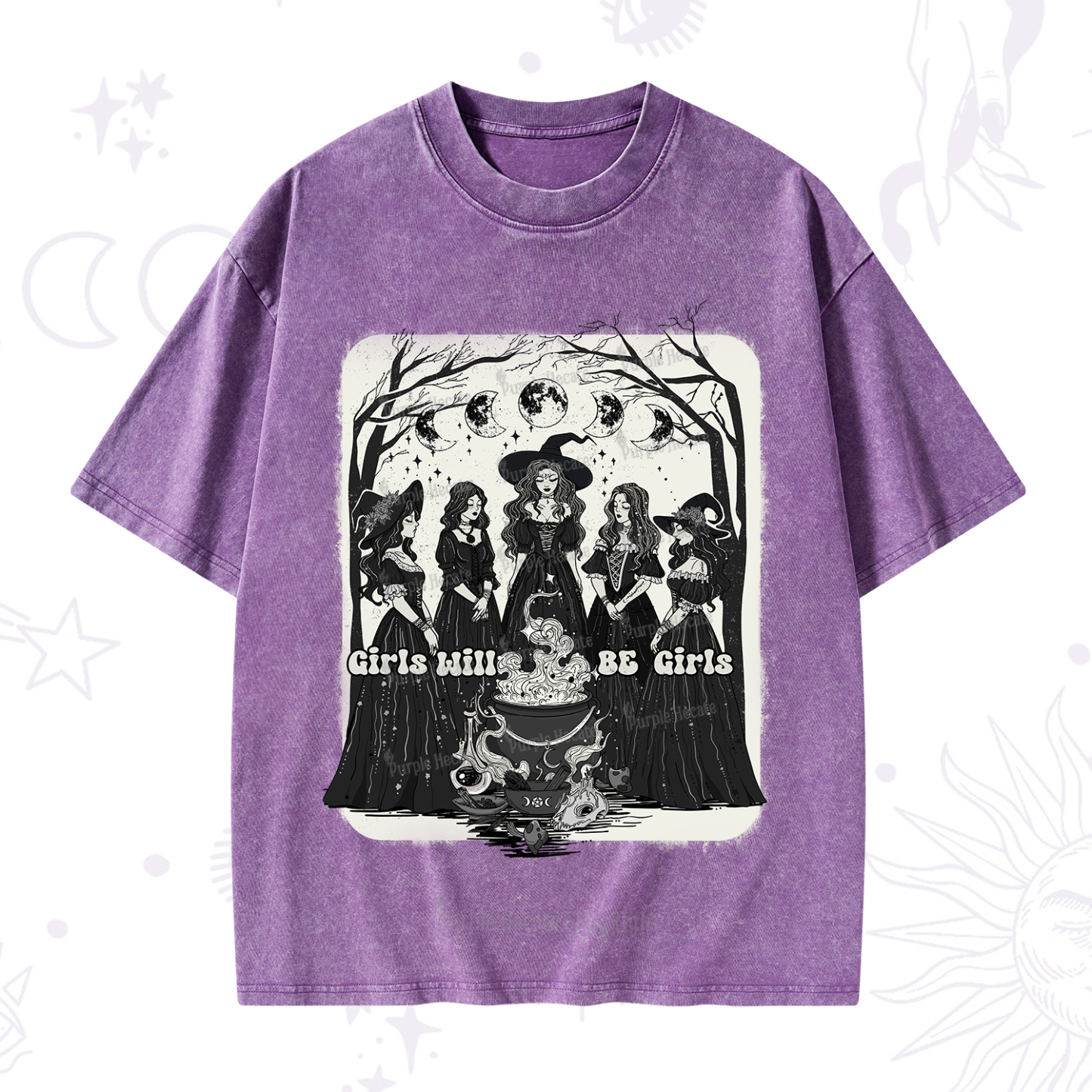 Purplehecate Girls Will Be Girls Washed T-Shirt