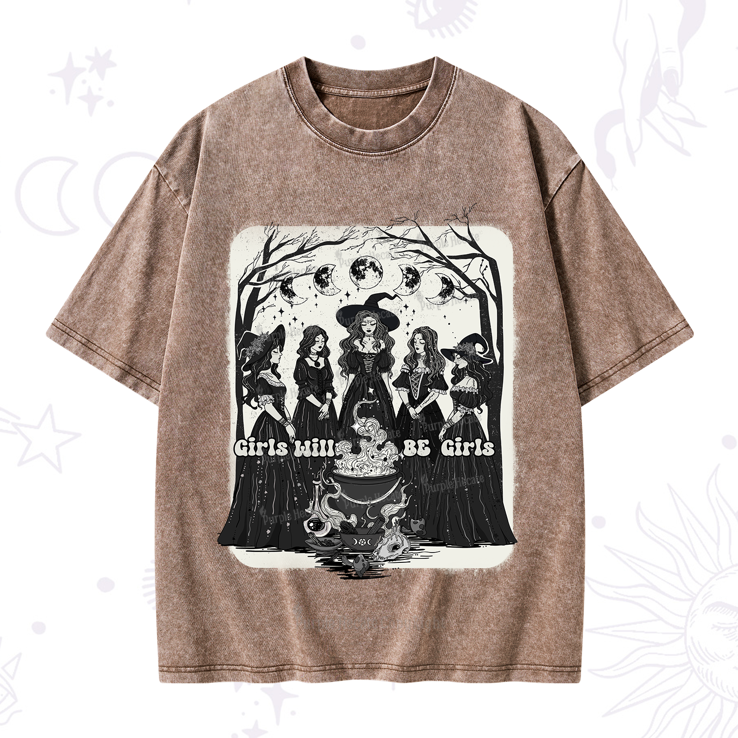 Purplehecate Girls Will Be Girls Washed T-Shirt