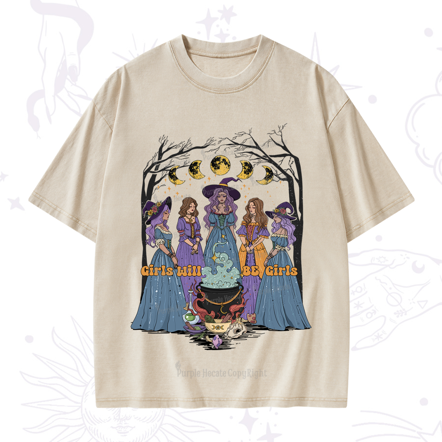 Purplehecate Girls Will Be Girls Washed T-Shirt