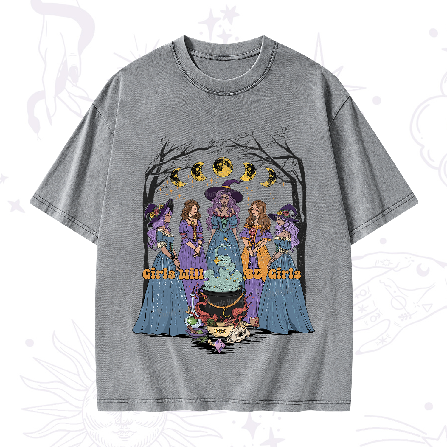 Purplehecate Girls Will Be Girls Washed T-Shirt