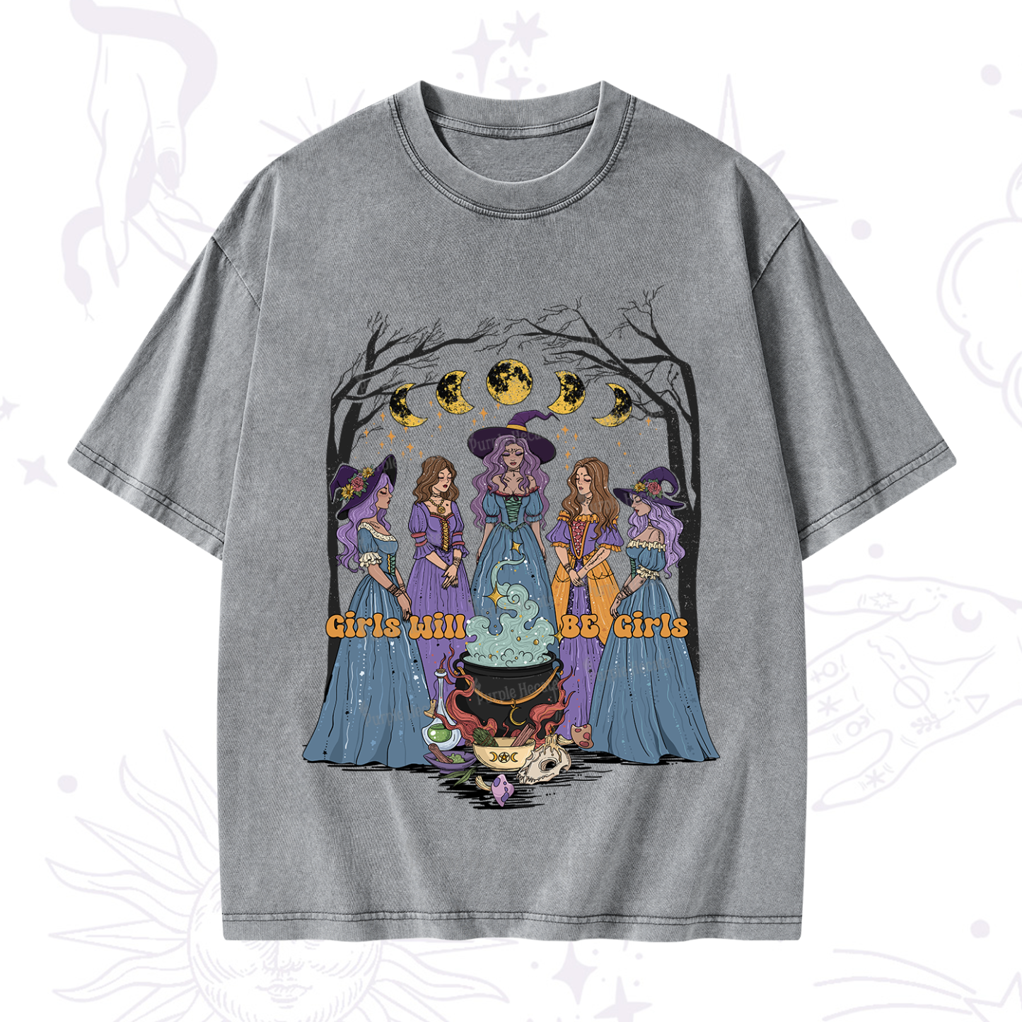 Purplehecate Girls Will Be Girls Washed T-Shirt