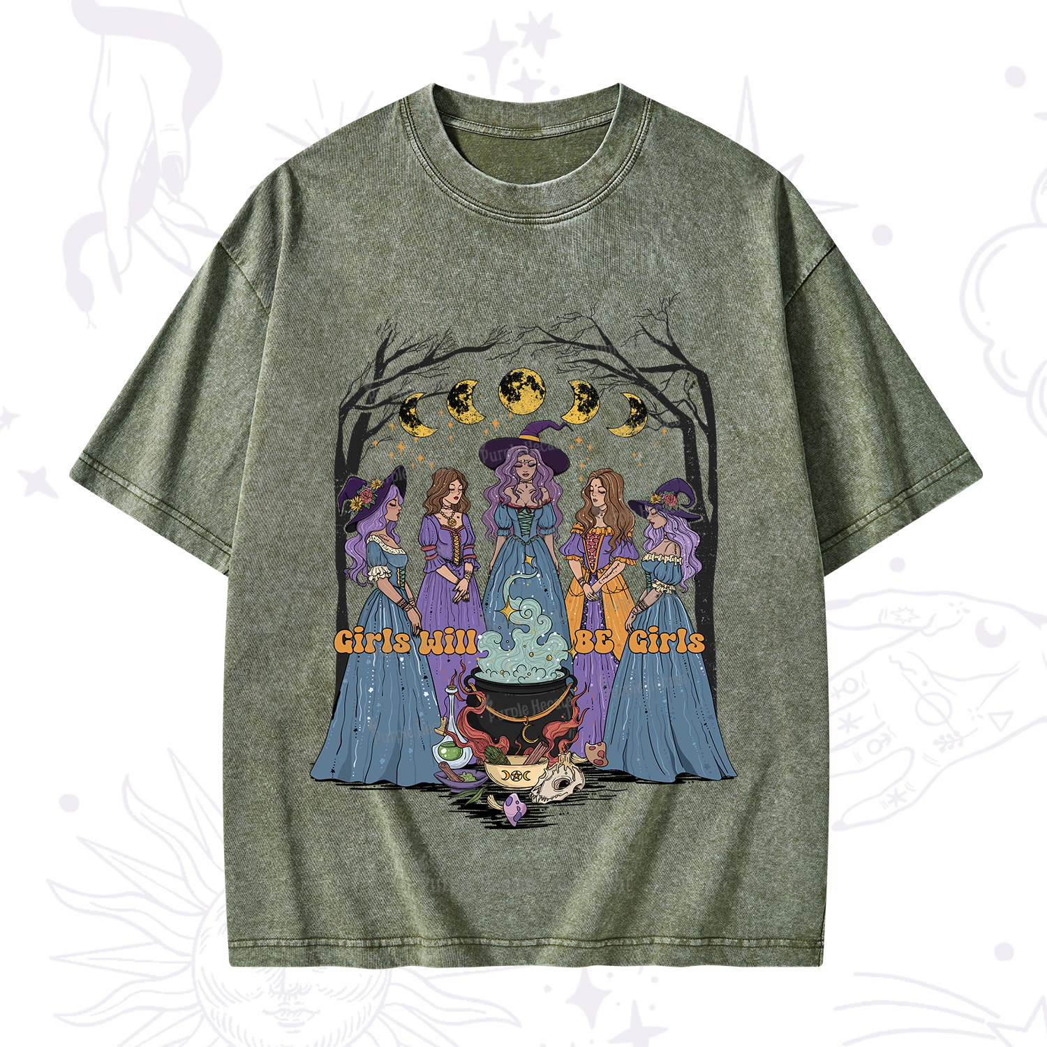 Purplehecate Girls Will Be Girls Washed T-Shirt