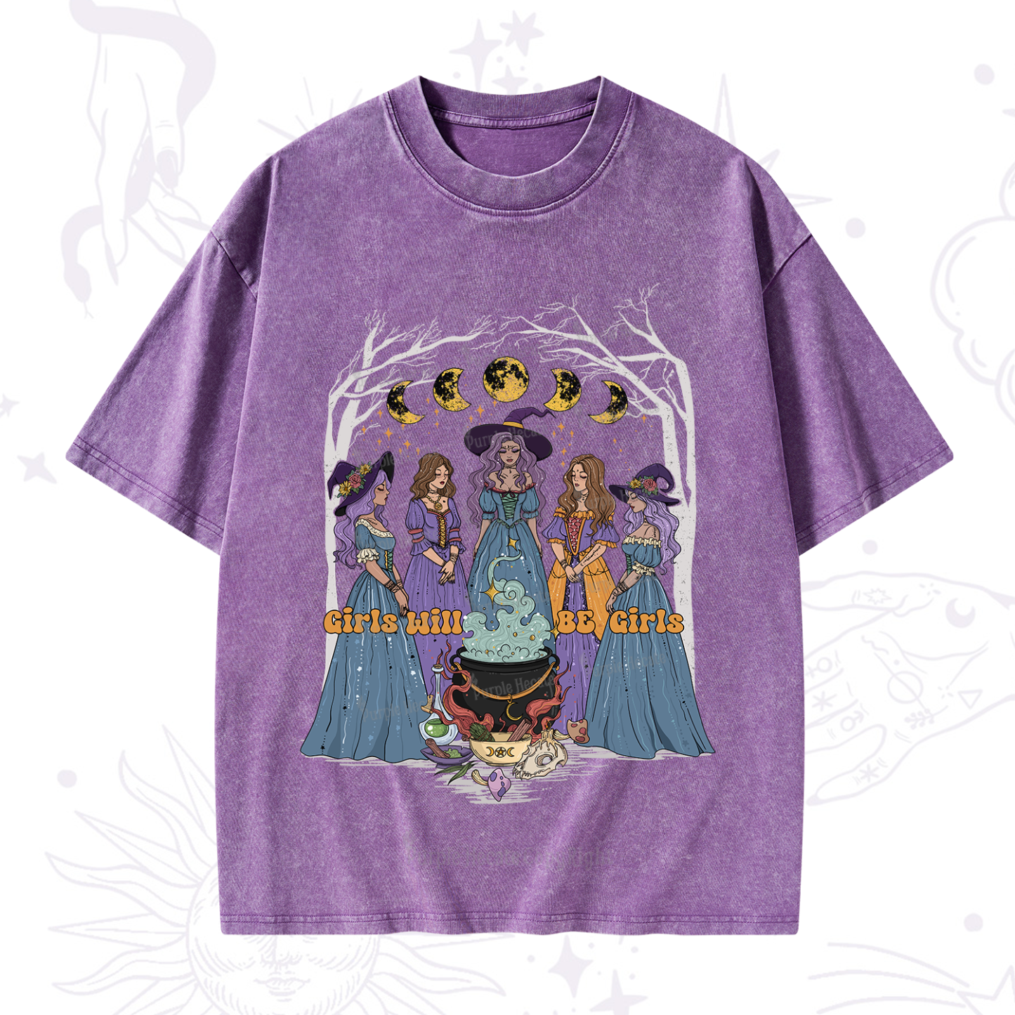 Purplehecate Girls Will Be Girls Washed T-Shirt