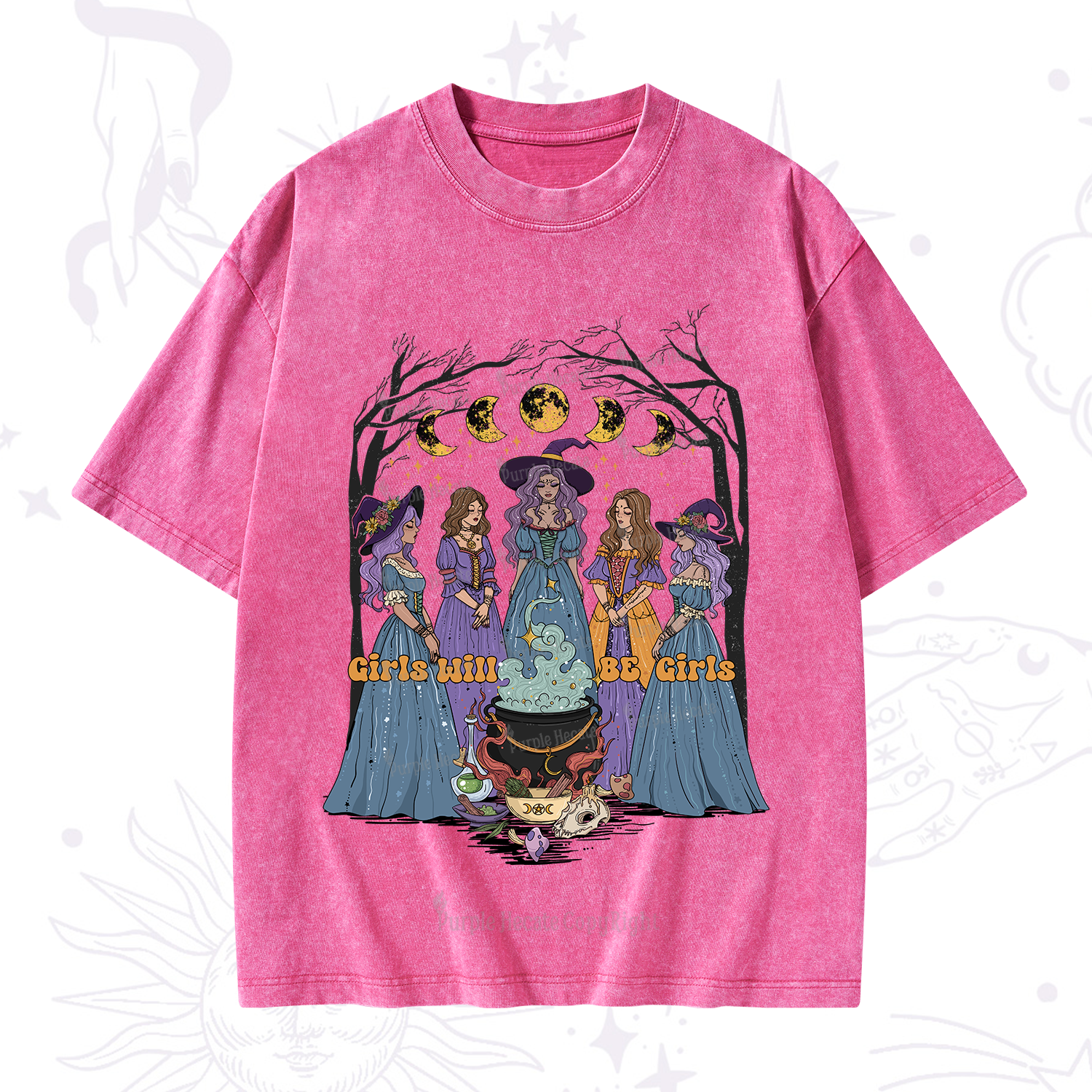 Purplehecate Girls Will Be Girls Washed T-Shirt