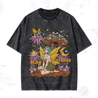 Purplehecate Stay Curious Washed T-Shirt