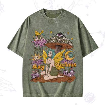 Purplehecate Stay Curious Washed T-Shirt