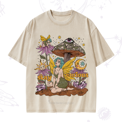 Purplehecate Stay Curious Washed T-Shirt