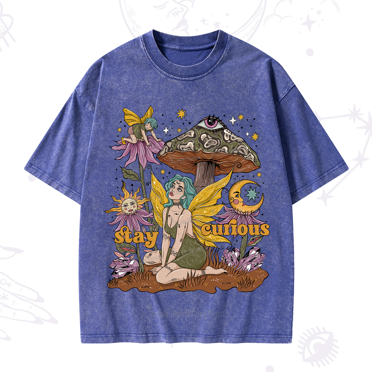 Purplehecate Stay Curious Washed T-Shirt
