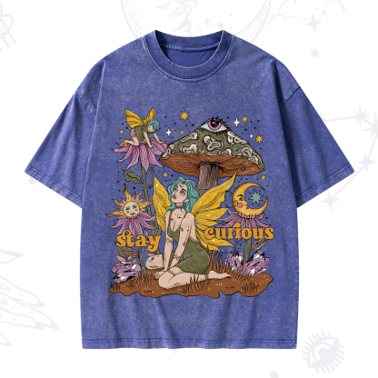Purplehecate Stay Curious Washed T-Shirt