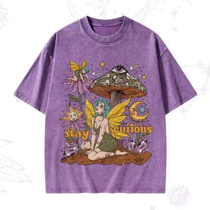 Purplehecate Stay Curious Washed T-Shirt
