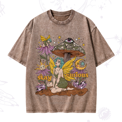 Purplehecate Stay Curious Washed T-Shirt