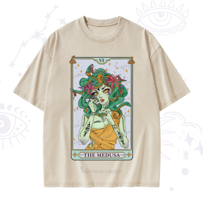 Purplehecate The Medusa Tarot Washed T-Shirt