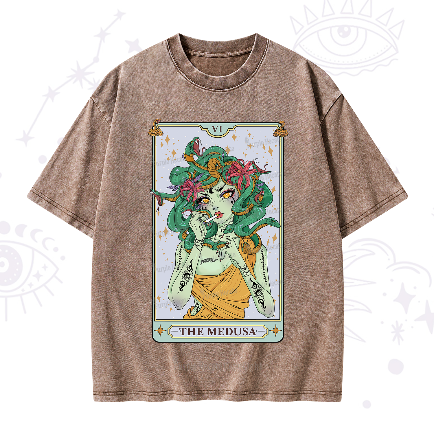 Purplehecate The Medusa Tarot Washed T-Shirt