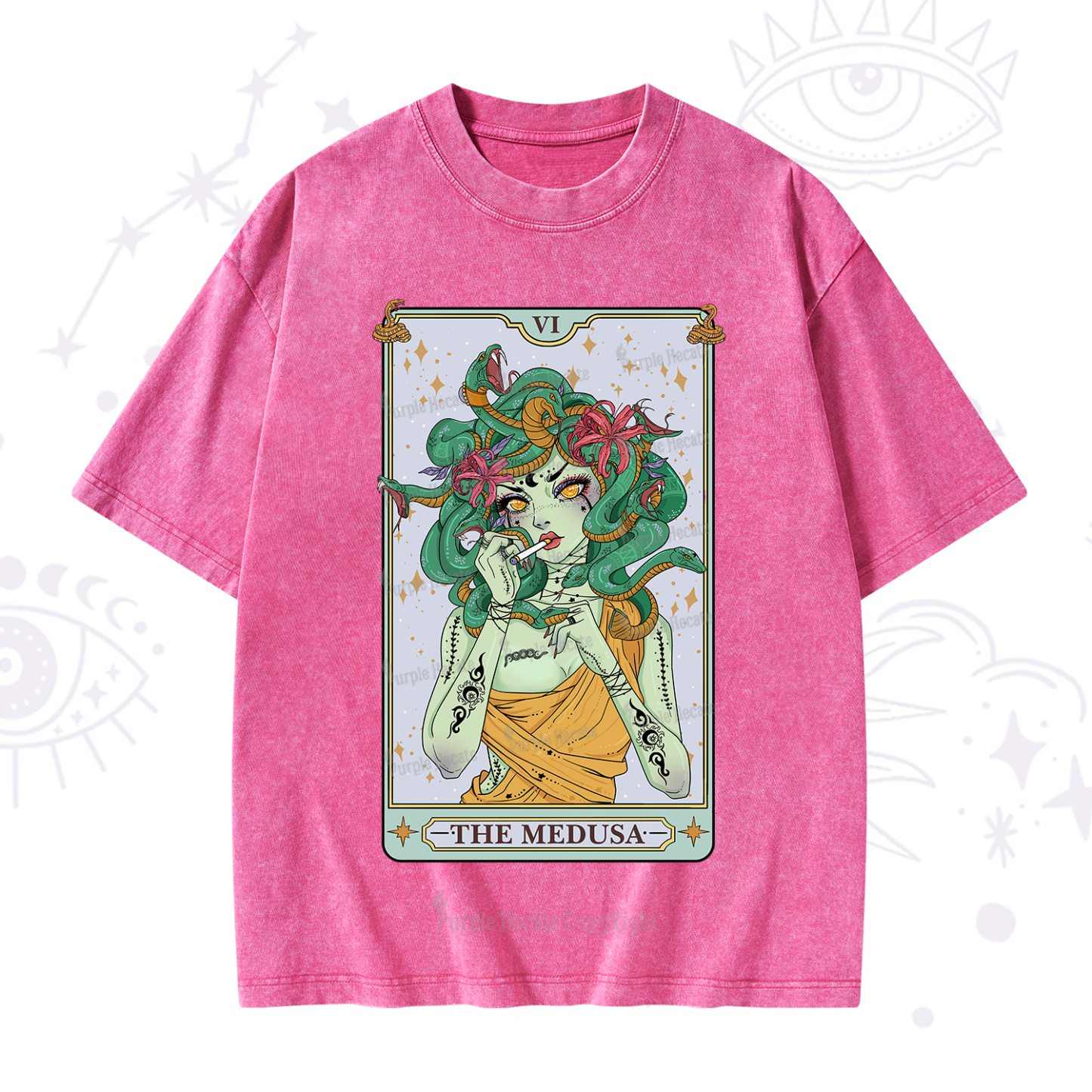 Purplehecate The Medusa Tarot Washed T-Shirt