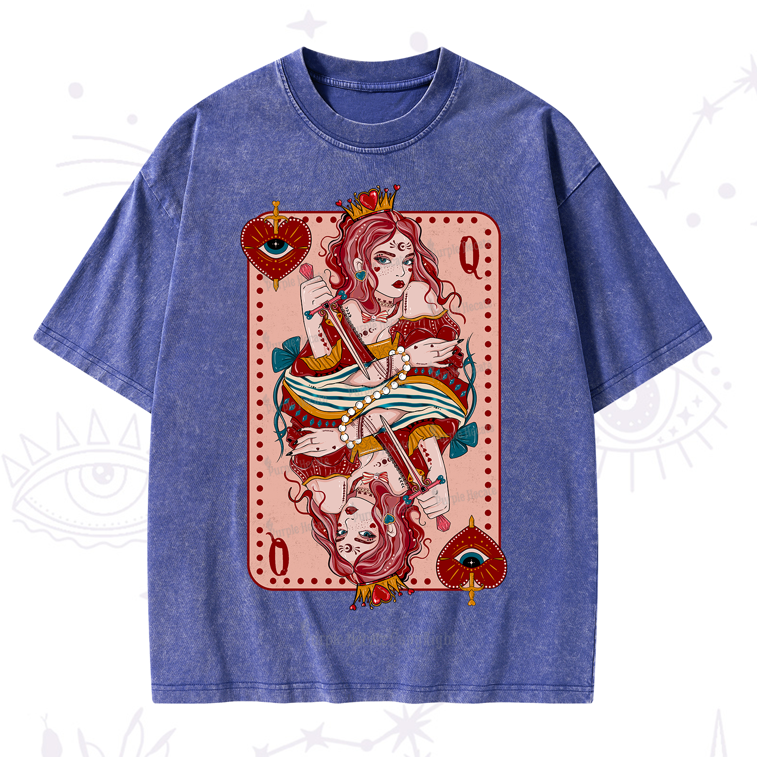 Purplehecate Queen of Hearts Washed T-Shirt