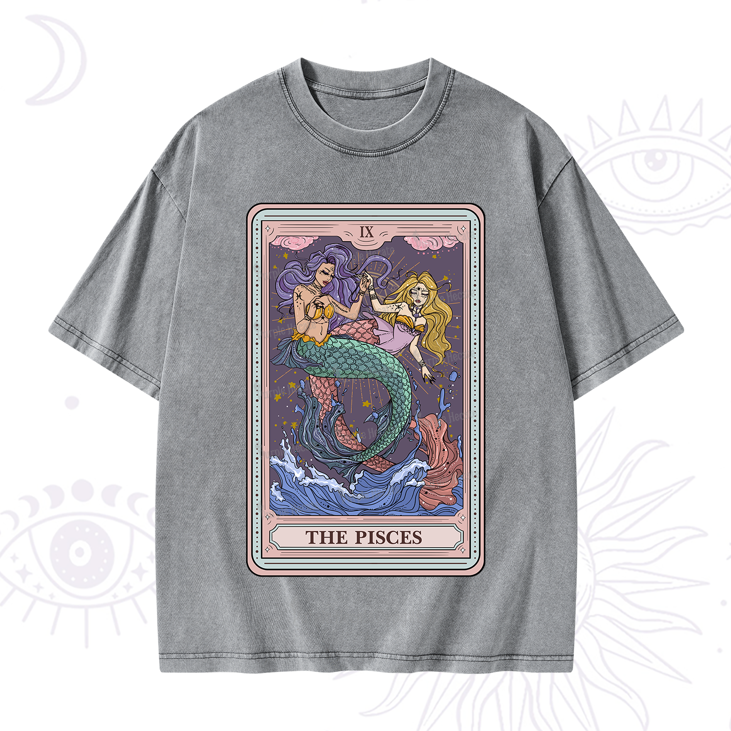 Purplehecate The Pisces Tarot Washed T-Shirt
