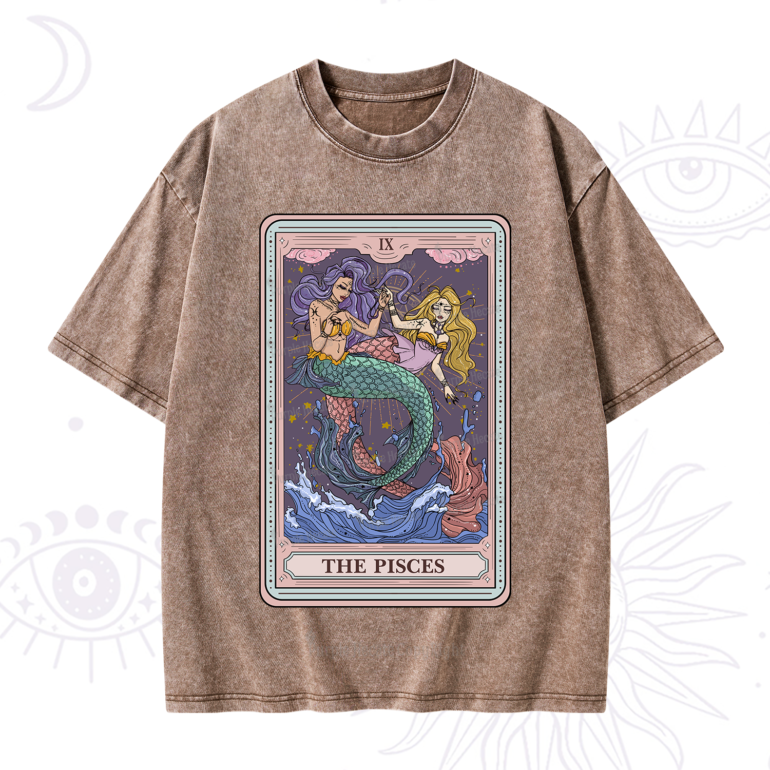 Purplehecate The Pisces Tarot Washed T-Shirt