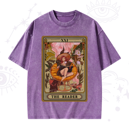 Purplehecate The Reader Tarot Card Washed T-Shirt