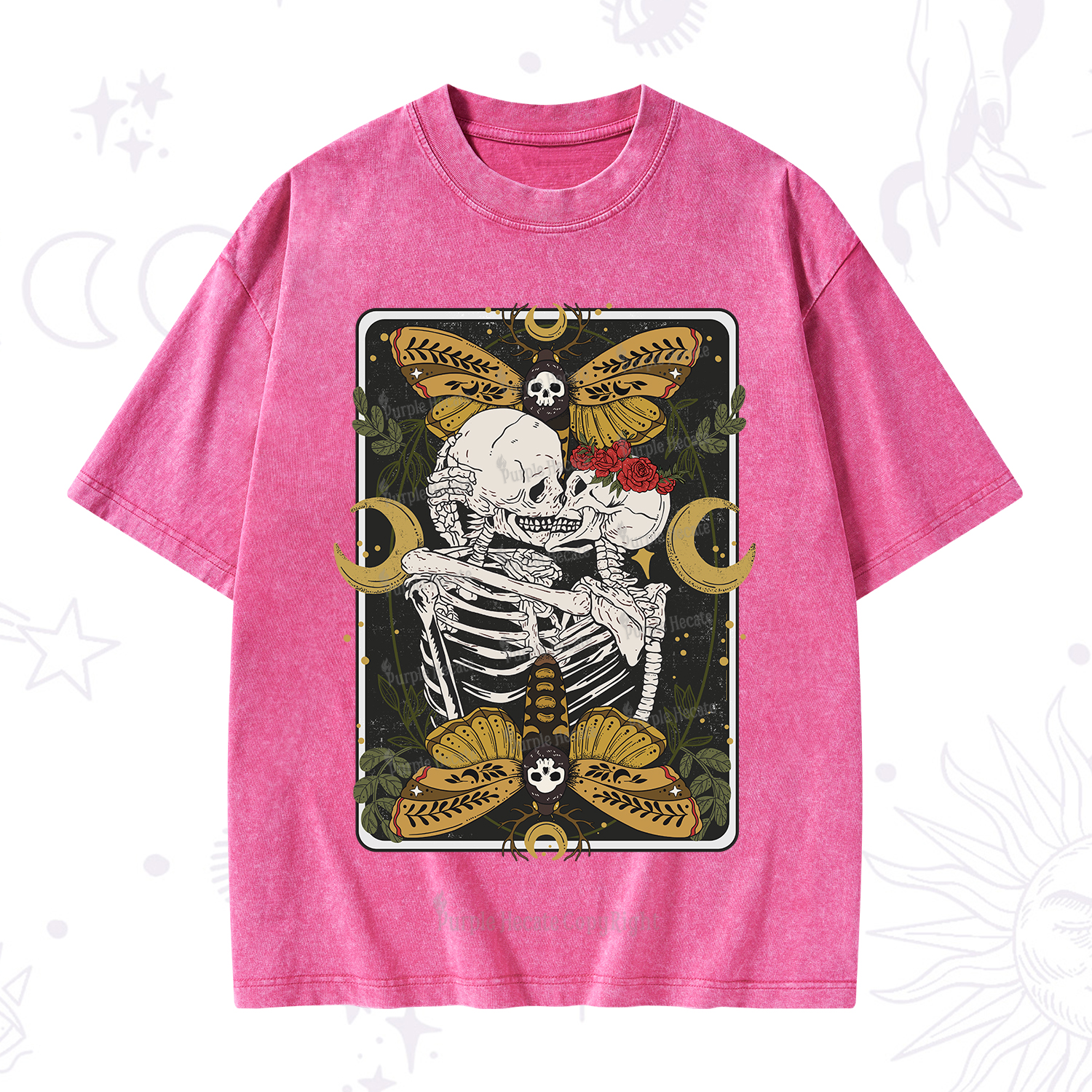 Purplehecate Deathless Moonlit Love Washed T-Shirt