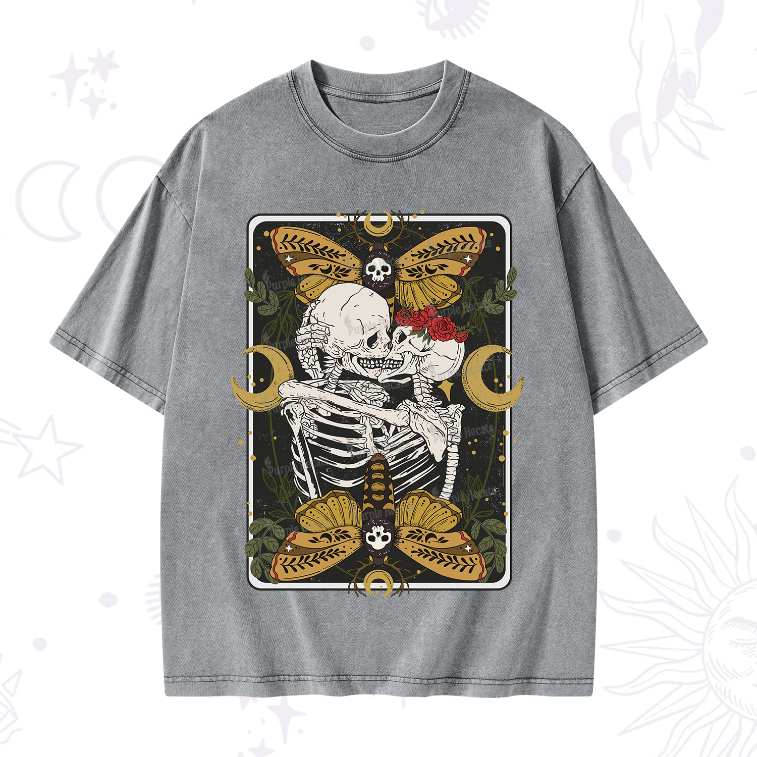Purplehecate Deathless Moonlit Love Washed T-Shirt