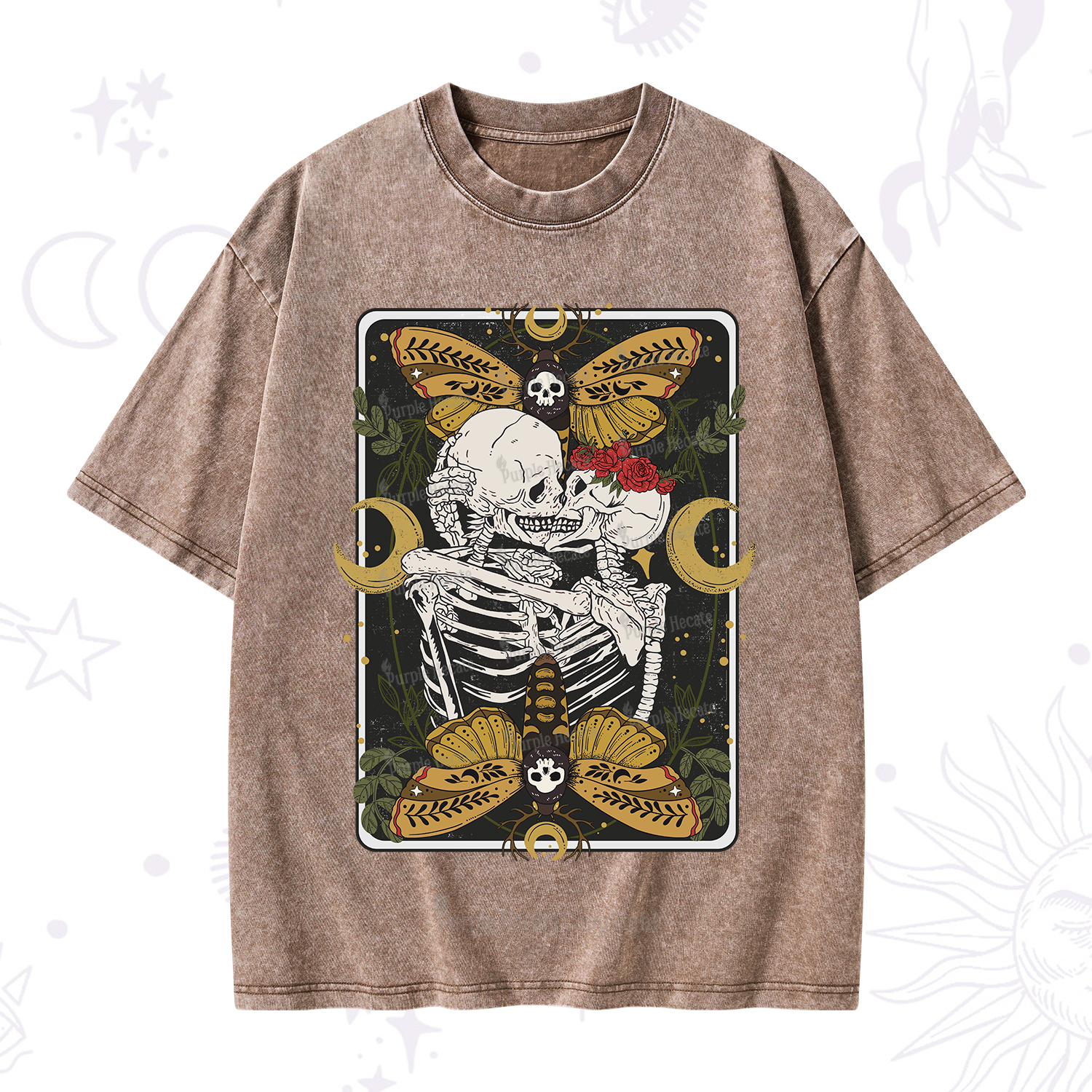 Purplehecate Deathless Moonlit Love Washed T-Shirt