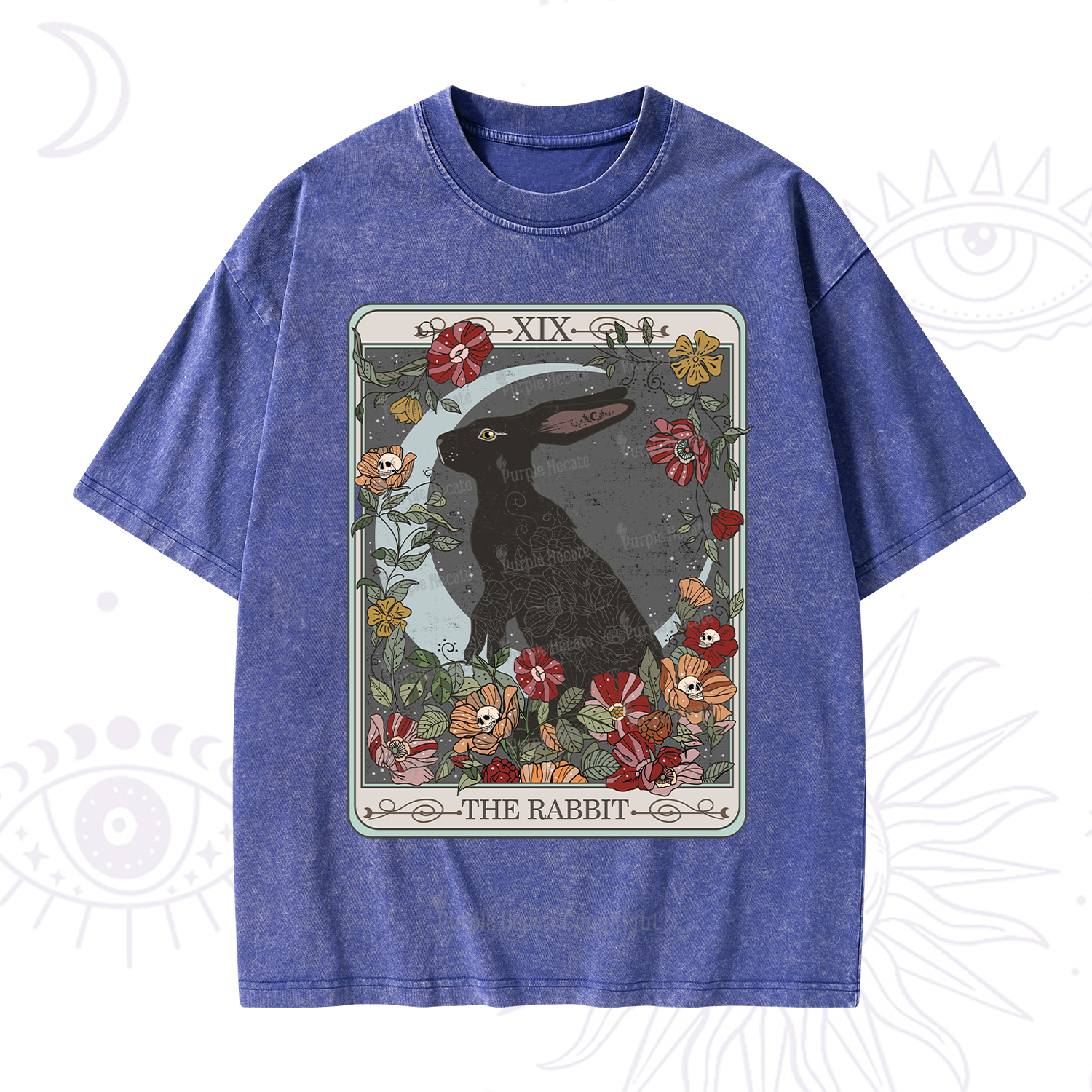Purplehecate The Rabbit Tarot Washed T-Shirt