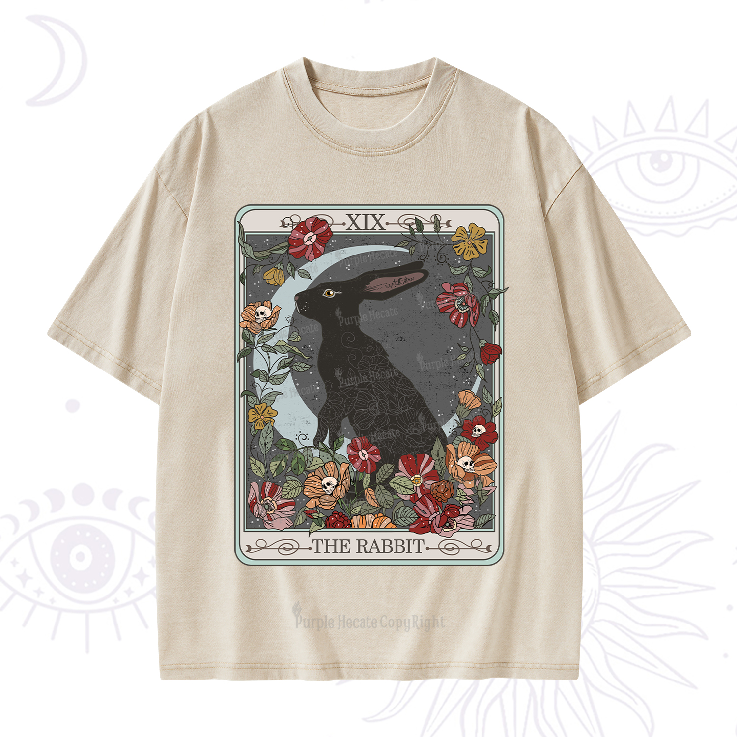 Purplehecate The Rabbit Tarot Washed T-Shirt